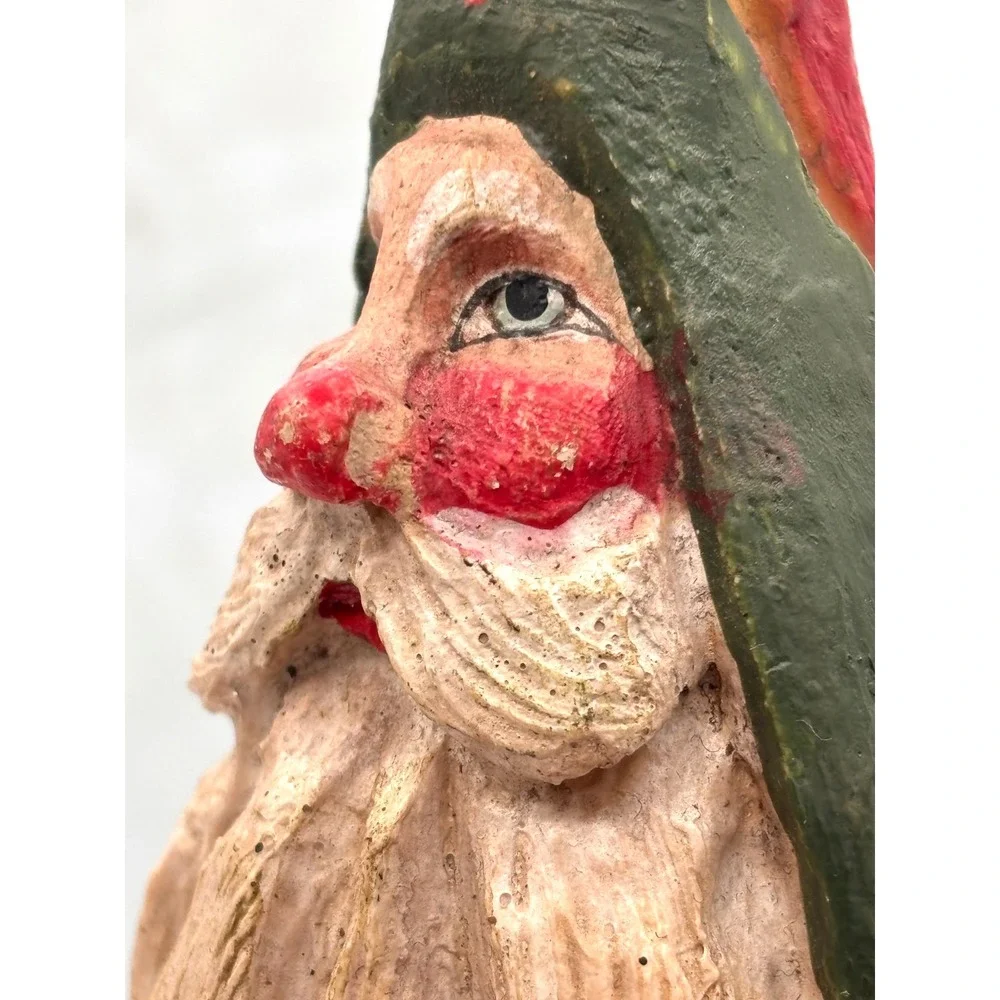 Primitive Folk Art Santa Figurine House of‎ Hatten Paper Mache Vintage 1989 EUC
